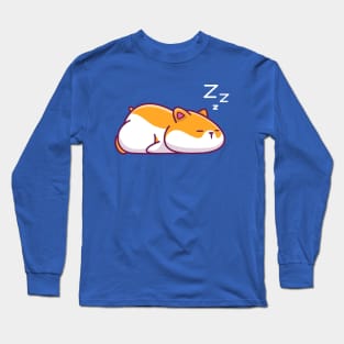 Cute Hamster Sleeping Cartoon Long Sleeve T-Shirt